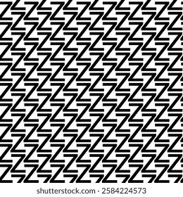 Black And White seamless Zigzag lines, Triangles Pattern Background. Monochrome template for prints, textiles, wrapping, wallpaper, website etc. EPS vector illustration