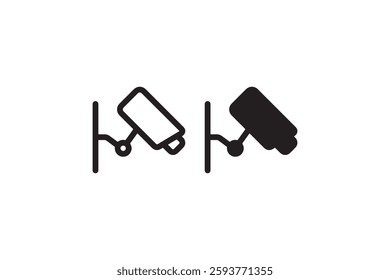 Black and white security camera icons Vector