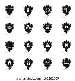 black and white security shields eps10