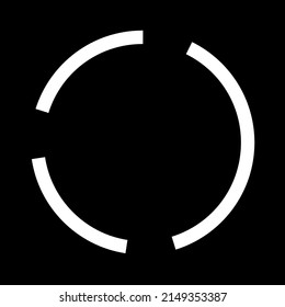 Black and white segmented circle, ring abstract geometric vector illustration