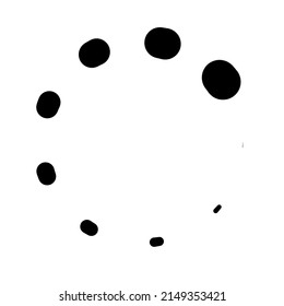 Black and white segmented circle, ring abstract geometric vector illustration