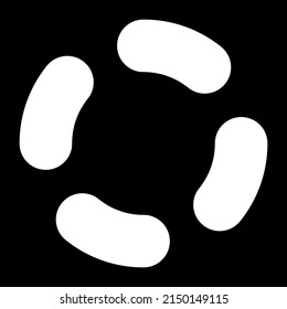 Black and white segmented circle, ring abstract geometric vector illustration