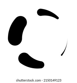 Black and white segmented circle, ring abstract geometric vector illustration