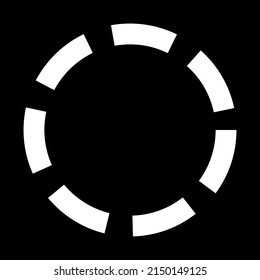 Círculo segmentado negro y blanco, ilustración de vector geométrico abstracto de anillo