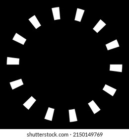 Black and white segmented circle, ring abstract geometric vector illustration