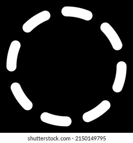 Black and white segmented circle, ring abstract geometric vector illustration