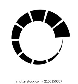 Black and white segmented circle, ring abstract geometric vector illustration