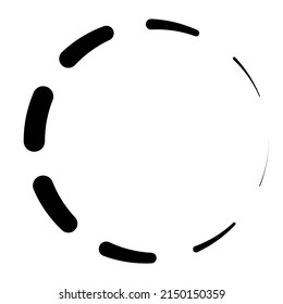 Black and white segmented circle, ring abstract geometric vector illustration
