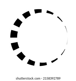 Black and white segmented circle, ring abstract geometric vector illustration