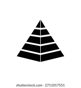 Ícone de Pirâmide Segmentada em Preto-e-Branco Representando Níveis de Hierarquia