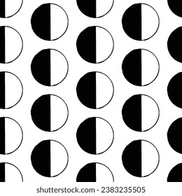 black and white semi circle seamless pattern