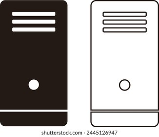 Black and white server icons