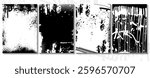 Black and white set of abstract grunge graffiti backgrounds