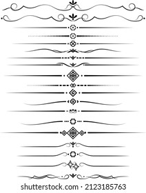 black and white set of delimiters for text, dividers
