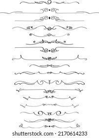 black and white set of delimiters for text, dividers