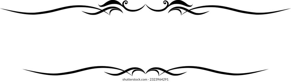 black and white set of delimiters for text, dividers