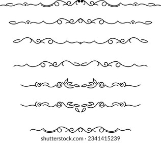 conjunto en blanco y negro de delimitadores para texto, divisores