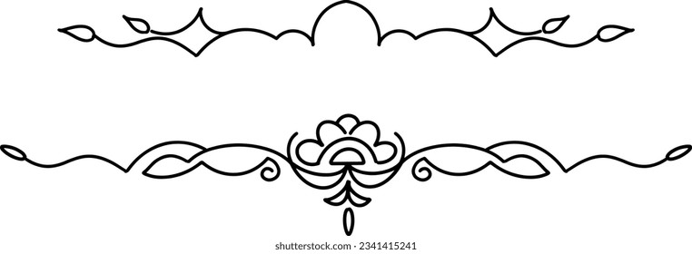 conjunto en blanco y negro de delimitadores para texto, divisores