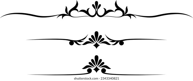 black and white set of delimiters for text, dividers