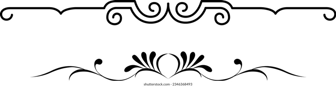 black and white set of delimiters for text, dividers