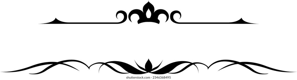 black and white set of delimiters for text, dividers