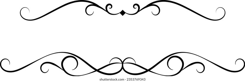 black and white set of delimiters for text, dividers