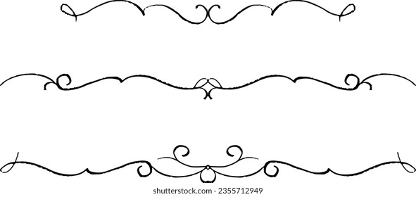 black and white set of delimiters for text, dividers