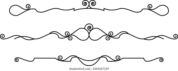 black and white set of delimiters for text, dividers