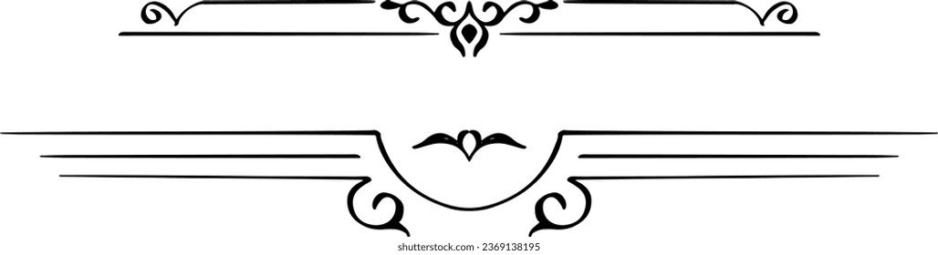 black and white set of delimiters for text, dividers