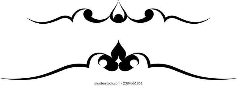 black and white set of delimiters for text, dividers