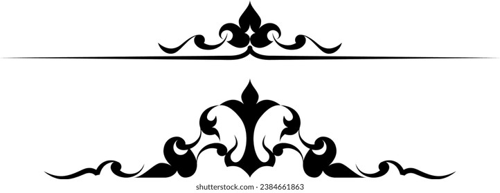 black and white set of delimiters for text, dividers