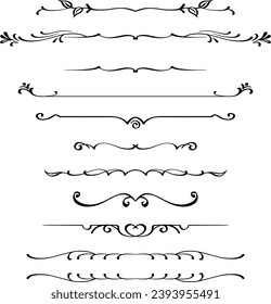 black and white set of delimiters for text, dividers