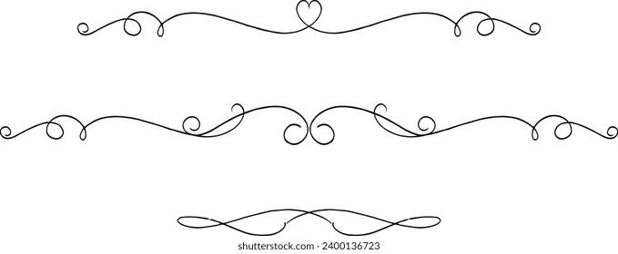conjunto en blanco y negro de delimitadores para texto, divisores