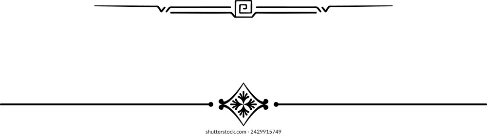 conjunto de delimitadores en blanco y negro para texto, divisores