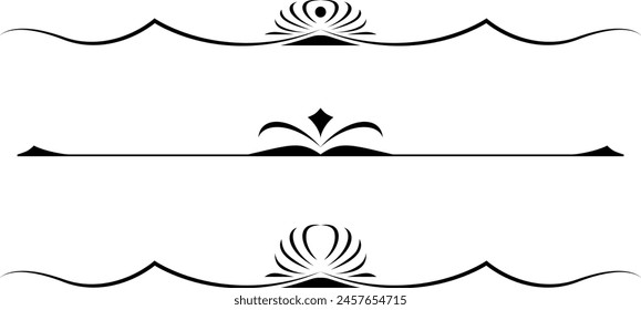 black and white set of delimiters for text, dividers