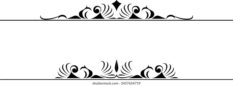 black and white set of delimiters for text, dividers