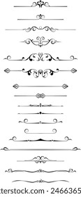 black and white set of delimiters for text, dividers