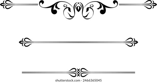 black and white set of delimiters for text, dividers