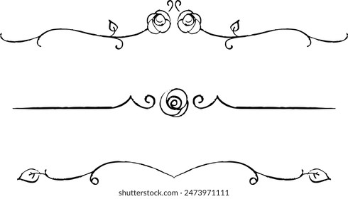 conjunto de delimitadores en blanco y negro para texto, divisores