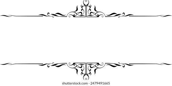 black and white set of delimiters for text, dividers