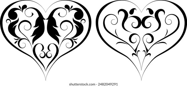 black and white set of delimiters for text, dividers