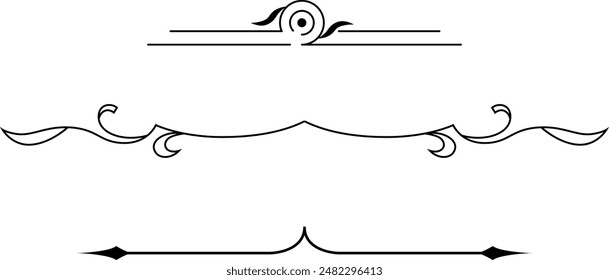 conjunto de delimitadores en blanco y negro para texto, divisores