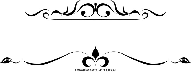 black and white set of delimiters for text, dividers