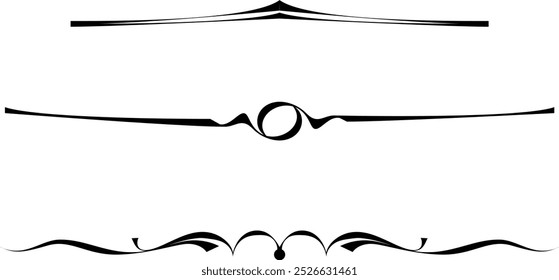 conjunto de delimitadores preto-e-branco para texto, divisores