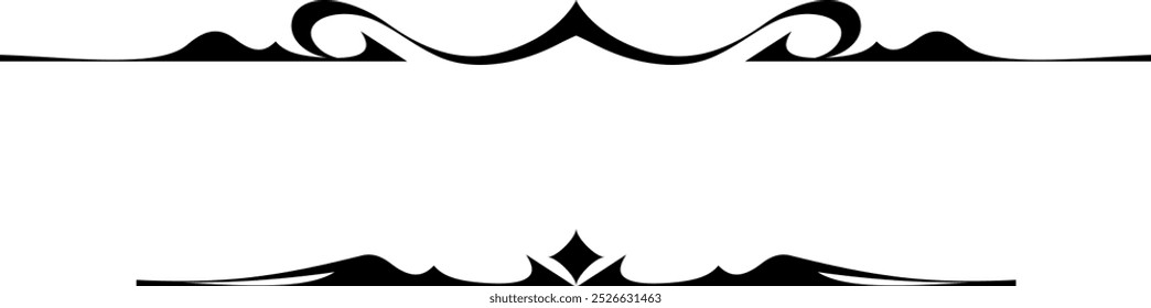 Conjunto de delimitadores en blanco y negro para texto, divisores
