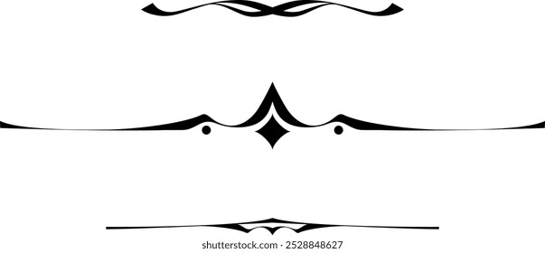 Conjunto de delimitadores en blanco y negro para texto, divisores