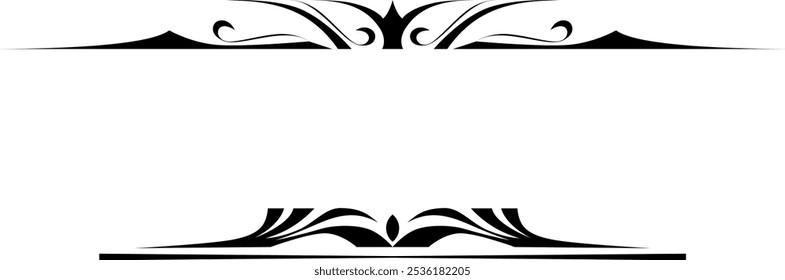 black and white set of delimiters for text, dividers