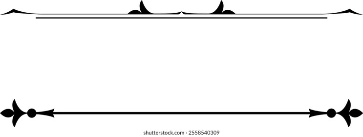 black and white set of delimiters for text, dividers