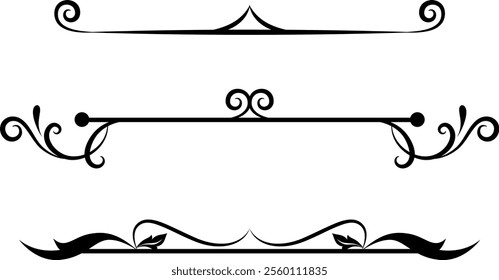 black and white set of delimiters for text, dividers