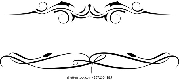 black and white set of delimiters for text, dividers